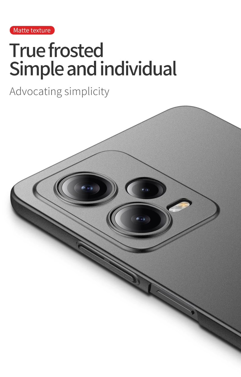 Frosted Redmi Note 14, harte PC-stoßfeste Abdeckung, leichtes, ultradünnes, mattes Gehäuse für XIAOMI Redmi Note 12 13 Pro Plus 4G 5G 5G – Detail 9