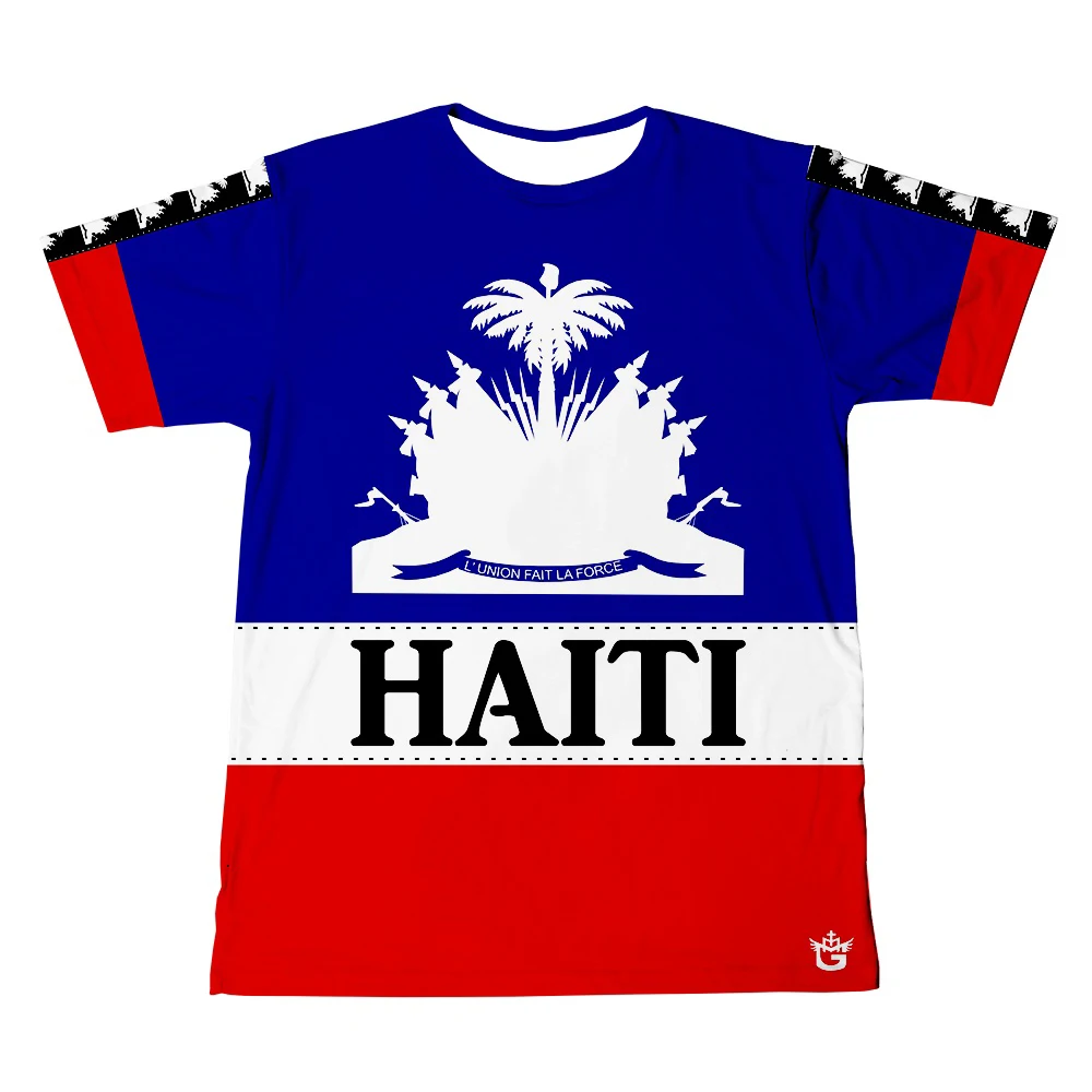 Haiti National Emblem T-shirt Quick Drying Breathable Casual Top_voghion.com