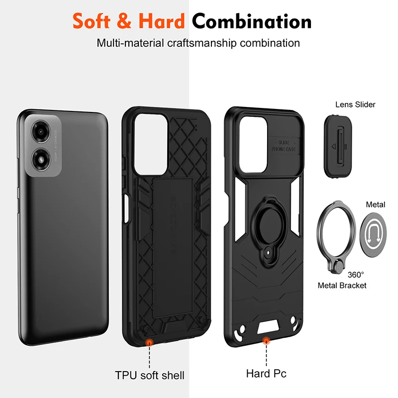 Magnet Charge Armor Men's Phone Case - Rugged Bumper with Soft Silicone Hard Cover