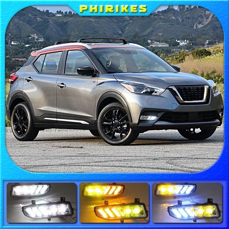 

2PCS For Nissan X-trail T32 Xtrail 2019 2020 Waterproof ABS 12V Car DRL Fog Lamp Decoration LED Daytime Running Light