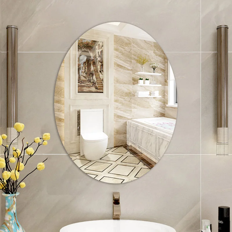 

Makeup Shower Bathroom Mirror Lights Full Body Extended Vanity Bathroom Mirror Floor Holder Specchio Doccia Home Improvement L