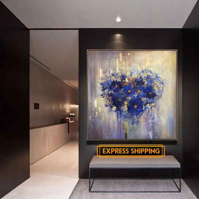 

Abstract Heart Flower Painting Romantic Wall Art Large Abstract Painting Purple Painting Abstract Original Paintings On Canvas