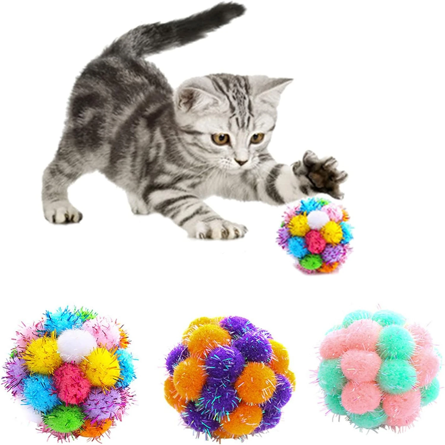 Enhance your crafting supplies with these vibrant, high-quality Pom Poms. The soft textures and playful colors will add a fun an