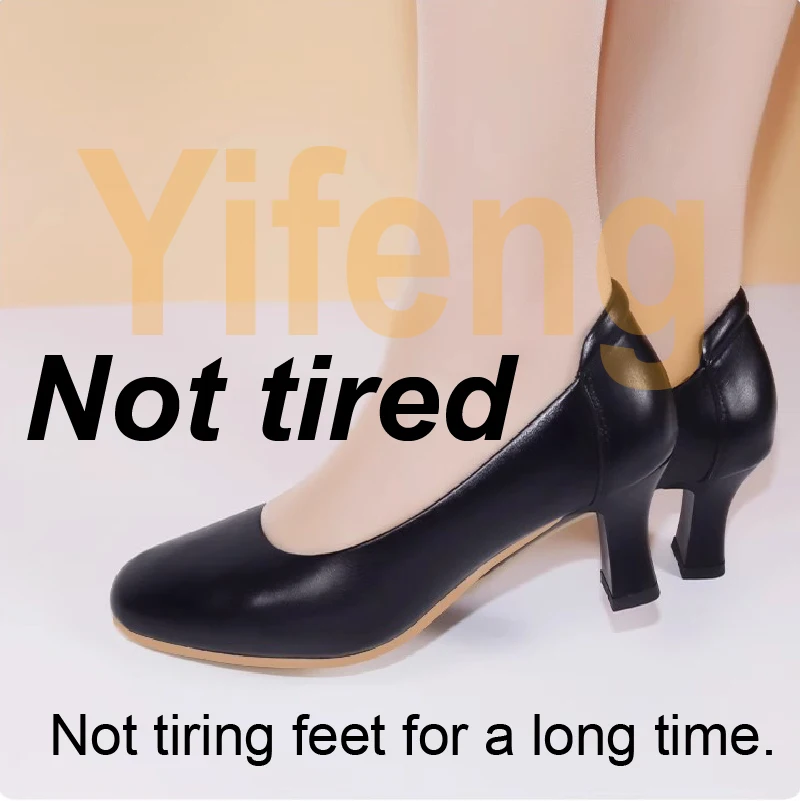 6.0cm Comfort Genuine cow Leather Breathable Work Shoes For Flight Female Stewardess Air Crew Waiter Attendant  Trainmaner 4