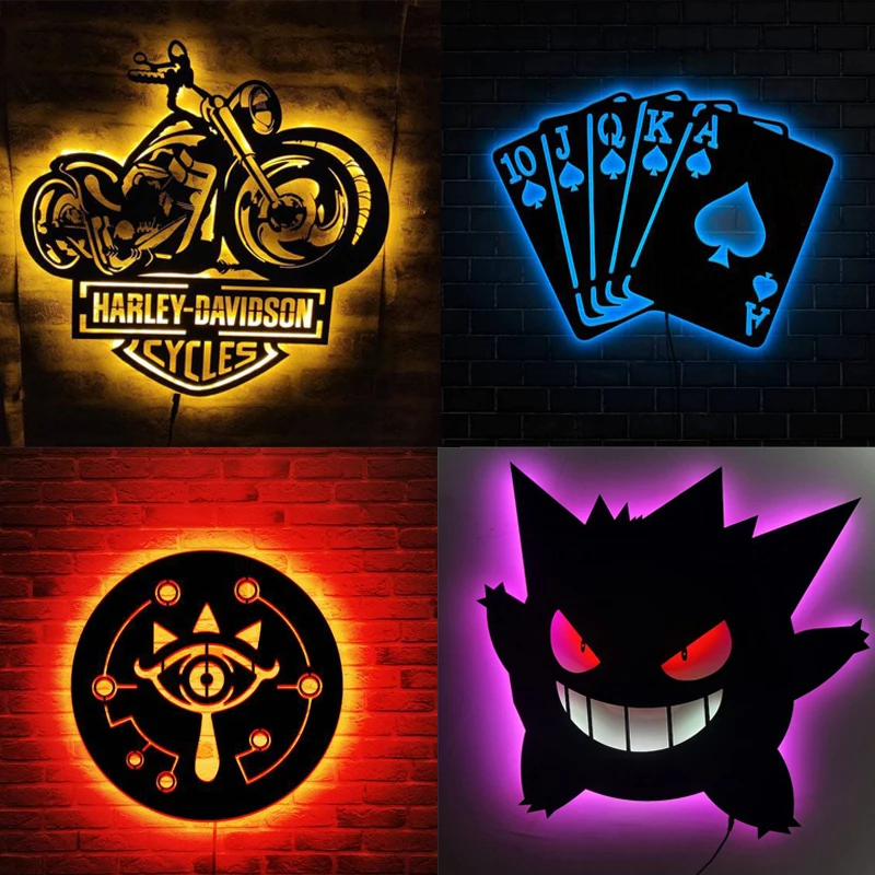 

ZK50 Creative LED Night Light Wall Lamp Background Wall Decorative Atmosphere Sign Lamp USB Plug-in Model