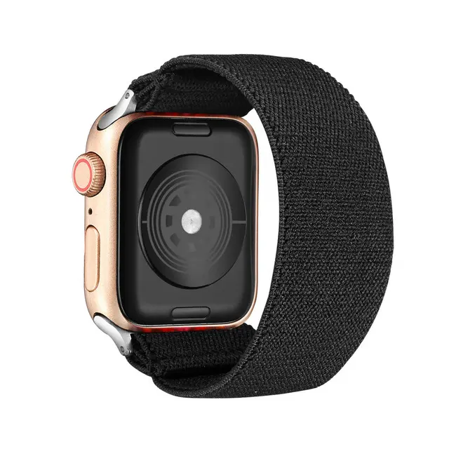 Elastic Scrunchie Strap Band for Apple Watch 7 5 6 4 8mm 40mm 42mm 44mm Women Bracelet for iwatch series 7 6 se 5 4 45mm 41mm black