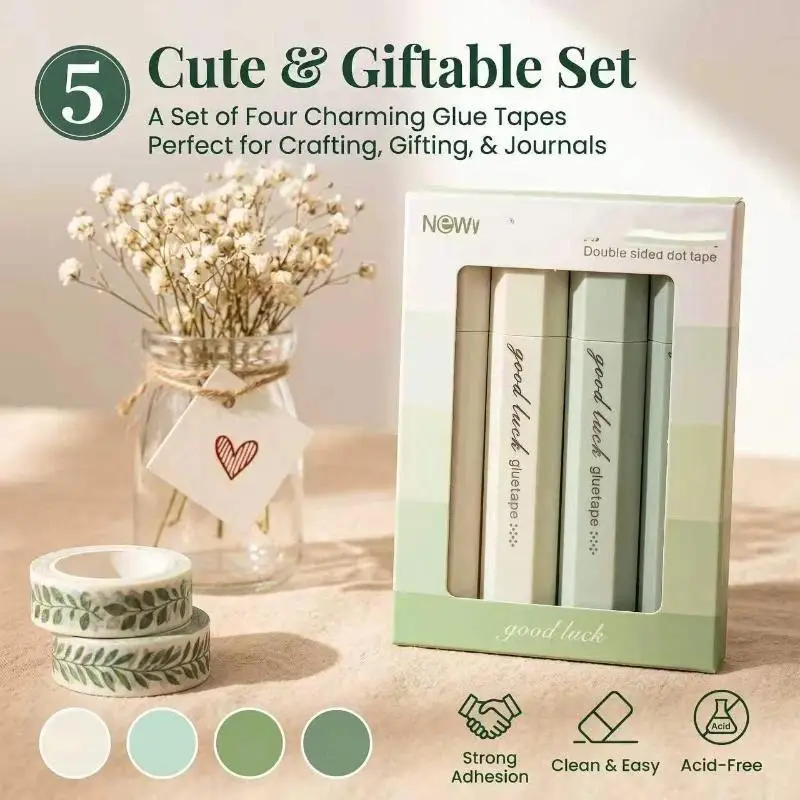 Versatile Waterproof Adhesive Tape - 4-Pack | Double-Sided for Crafts & School Projects