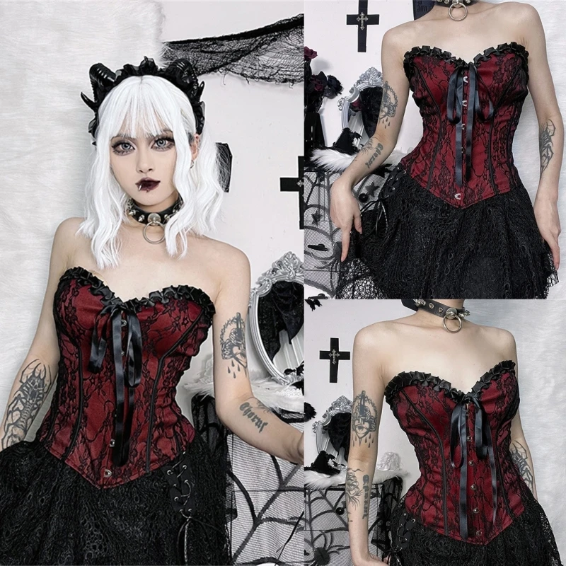 

Y2k Hot Girls Waist Corset Stretchy Strapless Vest Women over Bust Waist Shaper