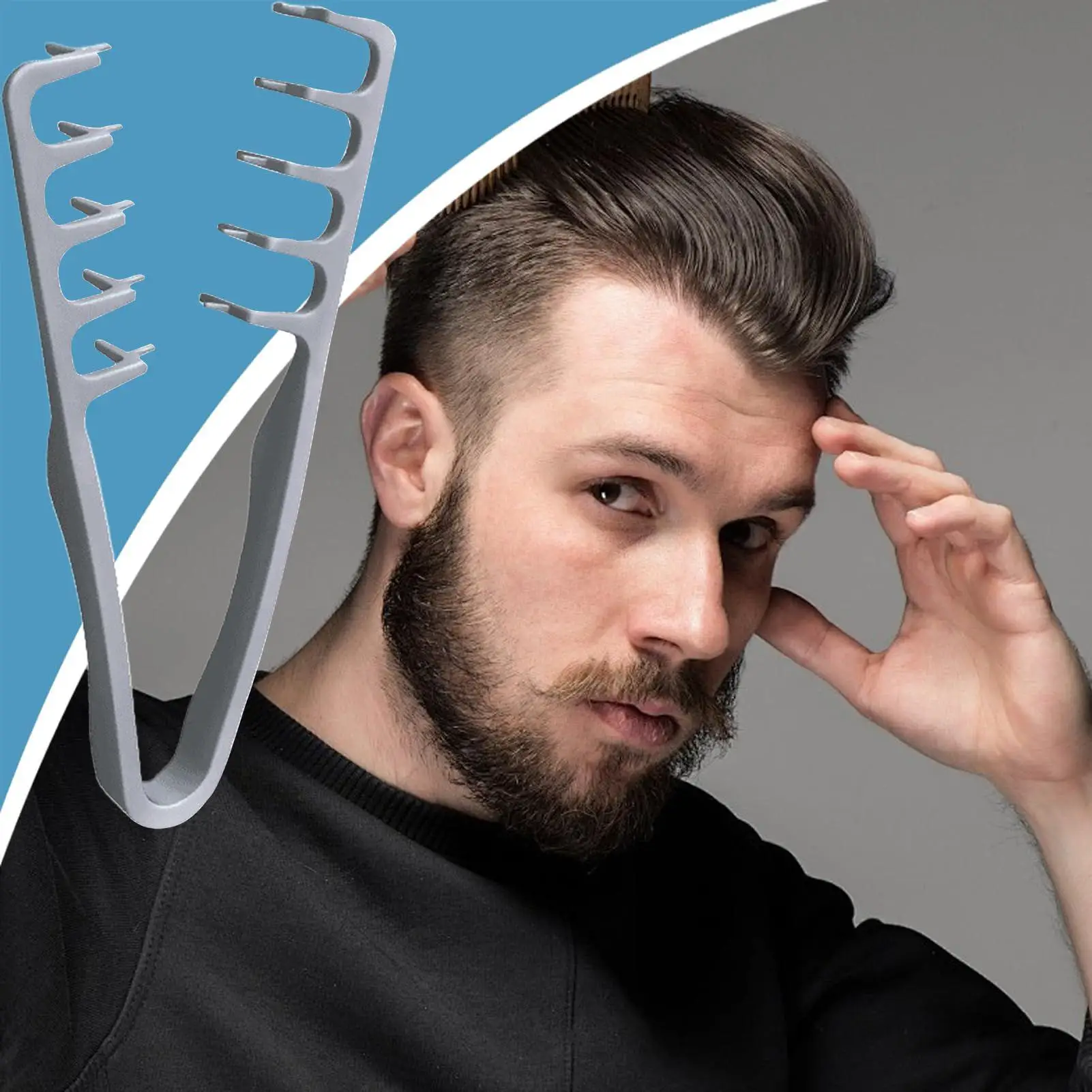 Pettine per capelli volumizzante a denti larghi Strumenti per arricciare Texture soffice per uomo Ideale per tutti i tipi di capelli Strumenti per acconciature - immagine 2