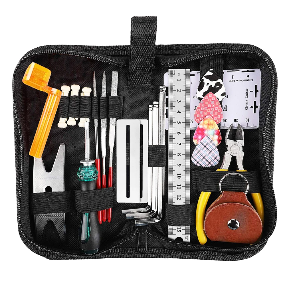 

Guitar Repairing Tool Kit Electric Acoustic Guitar Ukulele String Fret Repair Maintenance Cleaning Tools