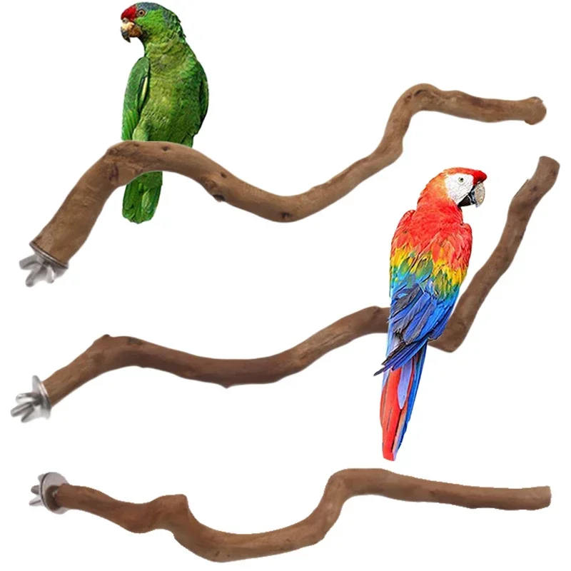 Parrot Toy Natural Parrot Perch Bird Stand Tree Stick Paw Grinding Fork Parakeet Climbing Bird Standing Branches Birdcage Accessories