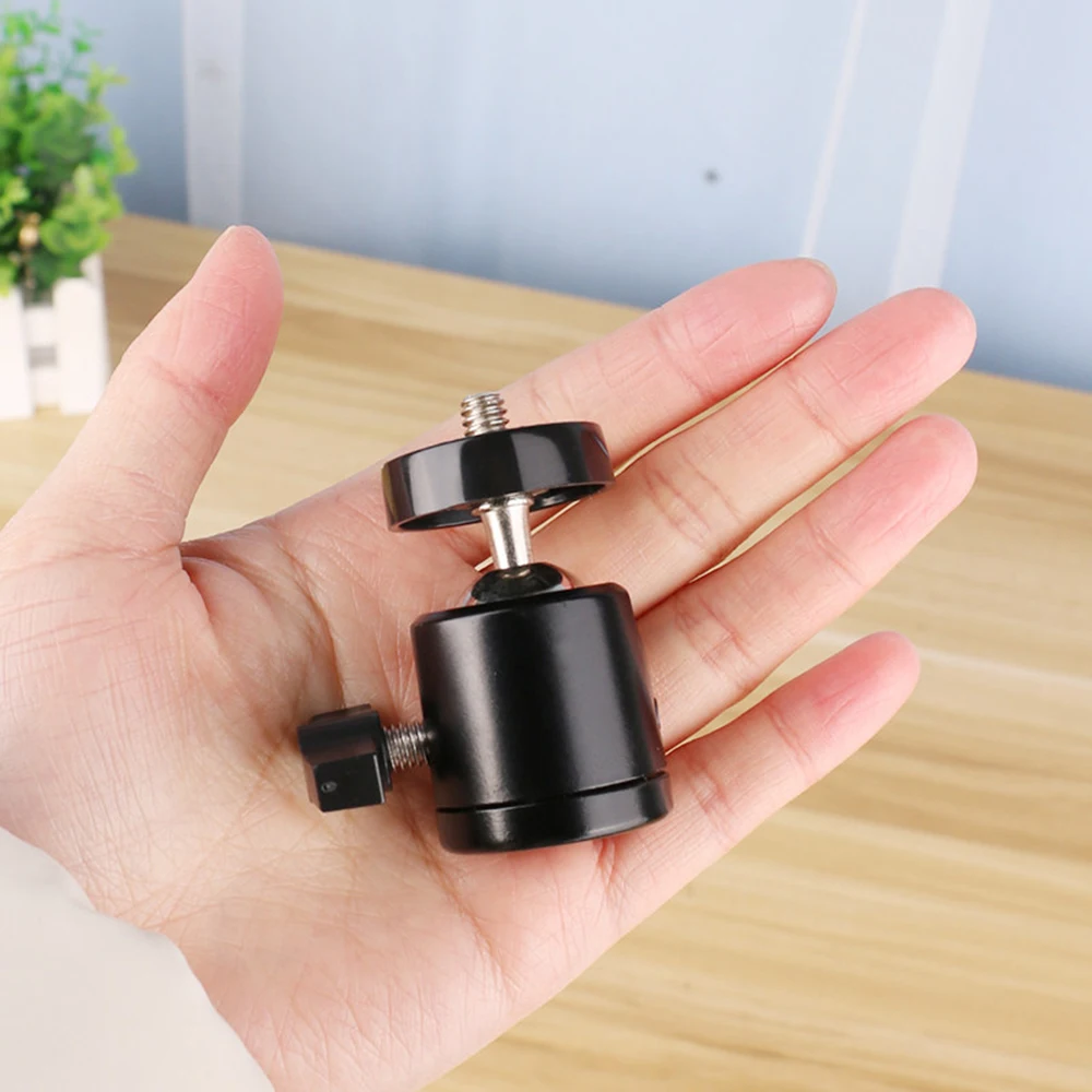 유니버설 미니 볼 헤드 360 ° 회전식 1/4인치 3/8인치 나사 삼각대 마운트(카메라폰, 캠코더, LED 조명, 사진 액세서리용)