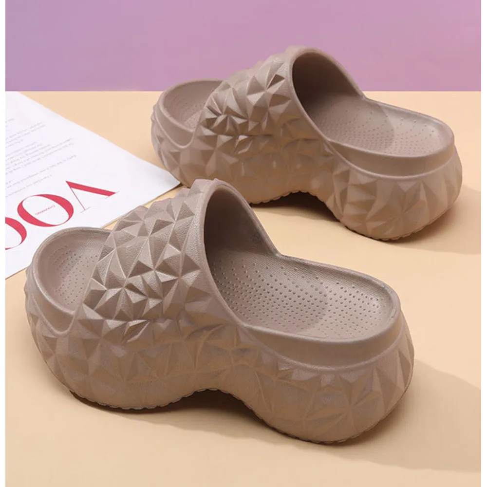 High Heeled Sandals For Women In Summer Thick Soled And High Heeled Flip Flops Wear Resistant Breathable And Non Stinky Foot Slippers_voghion.com