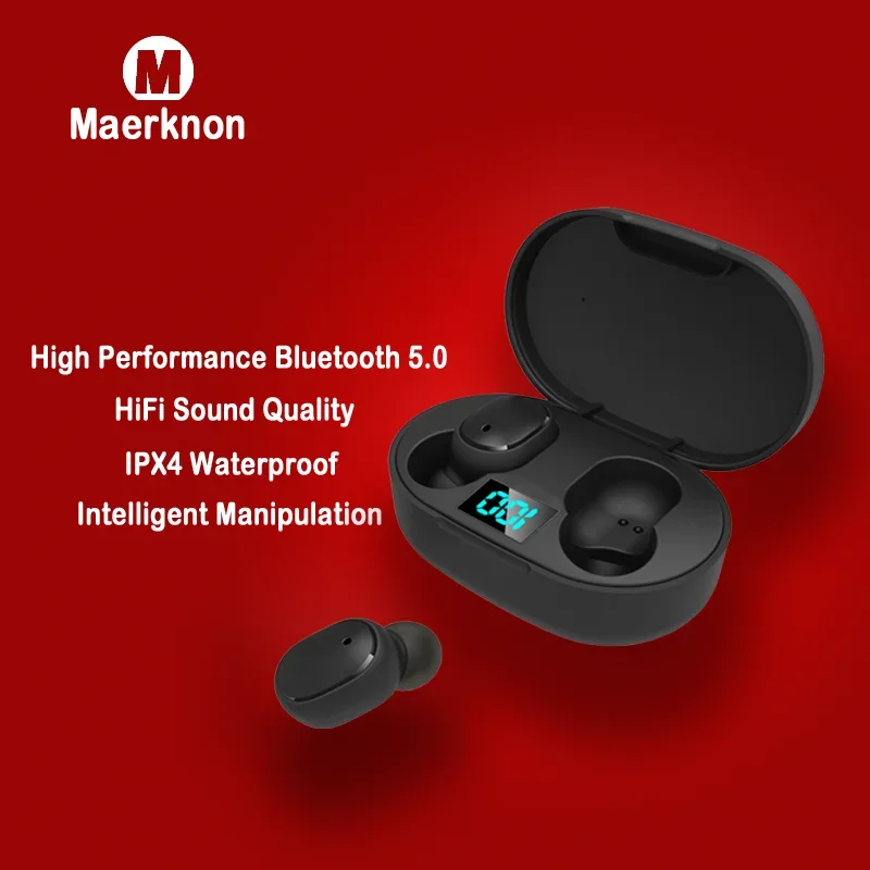 E6S Wireless Bluetooth Earphone With LED Digital Display TWS Headset Wireless Earbuds Noise Cancelling with Microphone Headphone