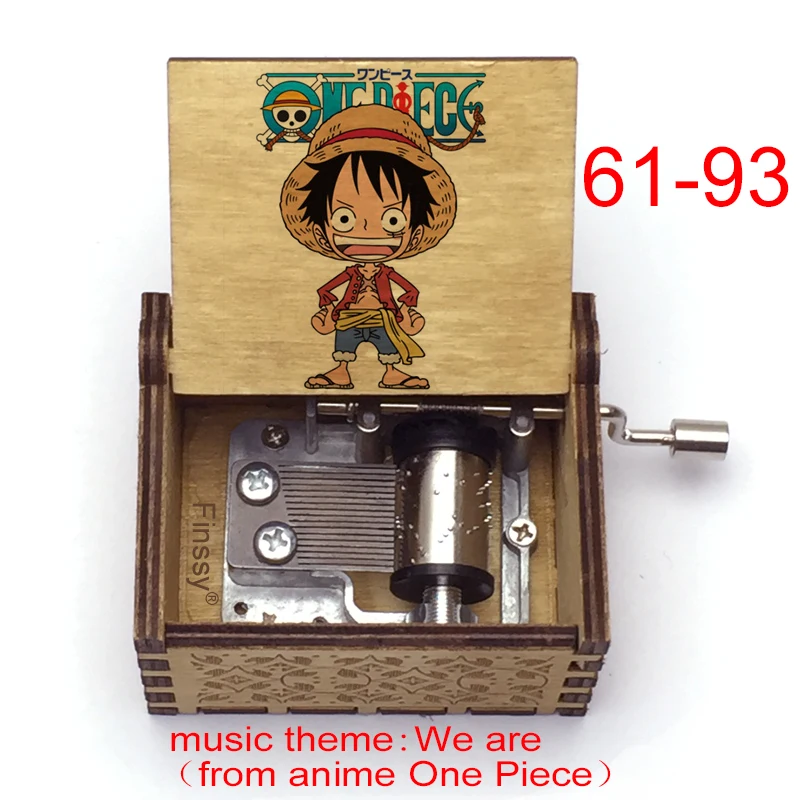 Music Theme We Are Anime Shanks Hancock Zoro Ace Wanted Print Cosplay Anime Fans Gift Wooden Music Box Gift