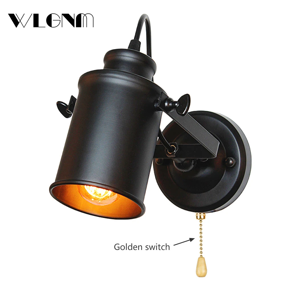 Retro Vintage Wall Lamp Light Switch Decor Bedroom Living Room Hall Bed Side Adjustable Antique Rustic Led Lights Lamps led wall lamp wall lamp