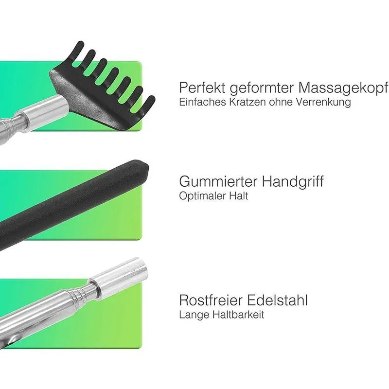Back scratchers Telescopic Back Scratcher Scratching Massager Metal Stainless Steel Tool with Carrying Bag