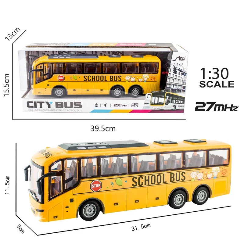 4CH Electric Wireless Remote Control Bus With Light Simulation School Bus Tour Bus Model Toy 3