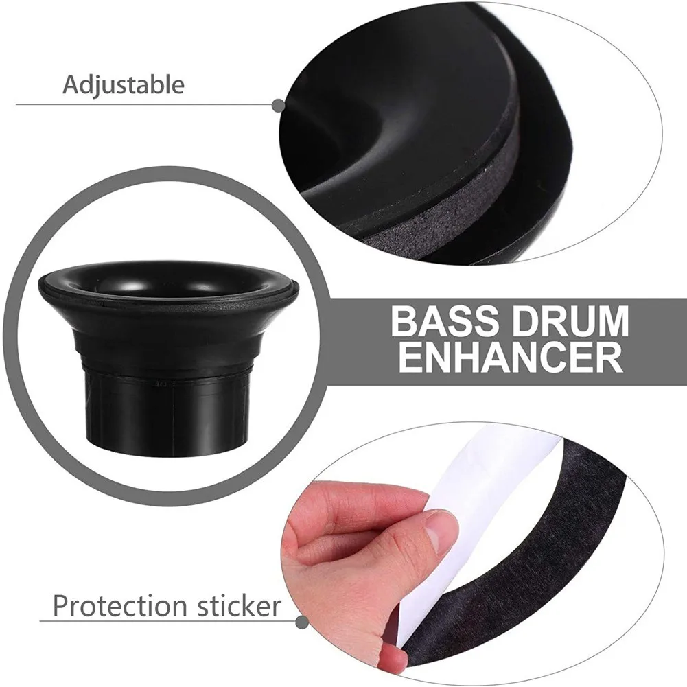 

Bass Drum Enhancer Port Insert Enhancement Hole Protector Amplifier Kick Booster Black White Red W/ Protection Sticker Parts