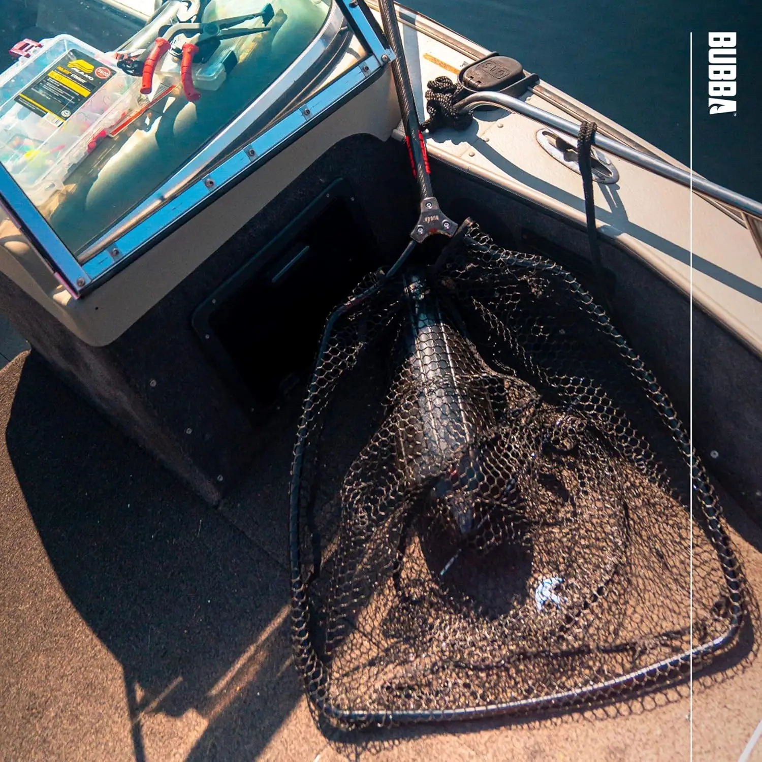 BUBBA Landing Nets with Corrosion Resistant Construction, Non-Slip Grip Handle and Carbon Fiber Shafts for Fishing, Angling, Boa
