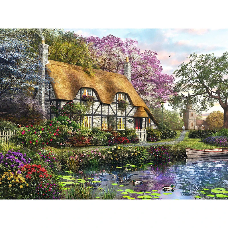 

5D DIY Diamond Painting Embroidery Beautiful Flowers Landscape Square Round Rhinestone Mosaic Art Crafts Landscape Decorative