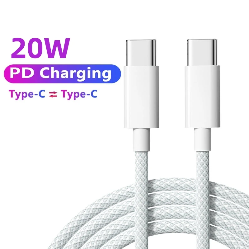 Зарядный кабель USLION PD 20 Вт с USB C на Type-C, быстрая зарядка для iPhone 15 Pro Max, iPad, провод для зарядки, шнур типа C, зарядное устройство для Samsung