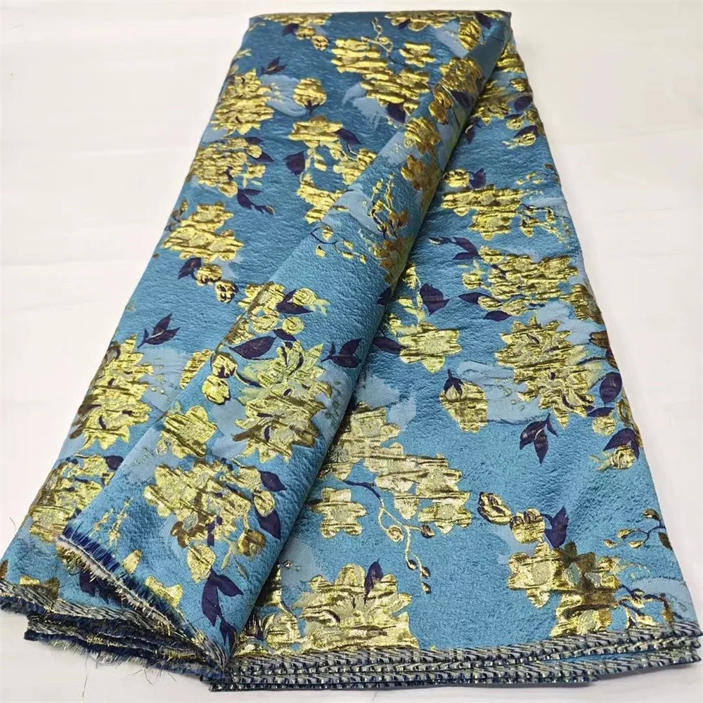 Tessuto di lusso broccato Jacquard africano rosa ultimo materiale del  vestito damascato floreale pizzo dorato nigeriano Brocard Tissu 5 Yard  DJB85 - AliExpress, image size:1000x1000