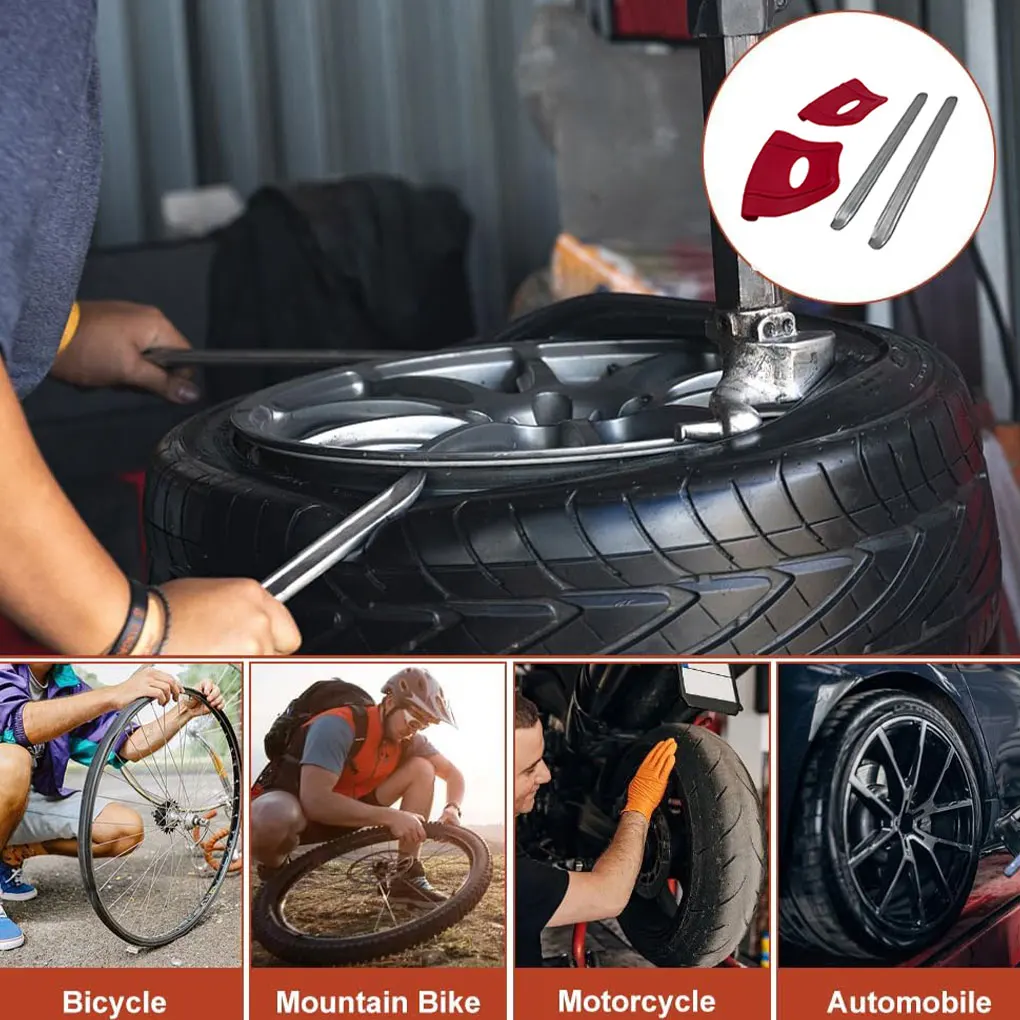 4pack/lot Mounting Lever Tyres With 2 Rim Protectors Tyre Changer Lever Portable Tyre Change Tool for Motorcycle, Bicycle, Car