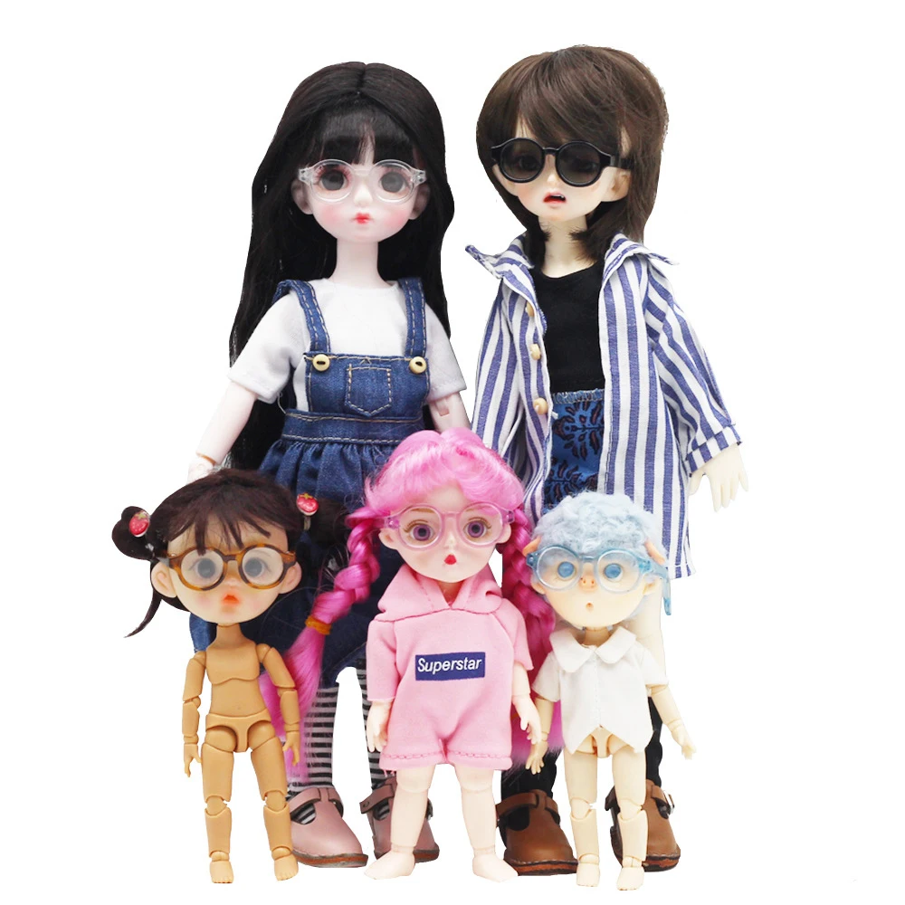 Fashion Doll Glasses for 1/3 1/6 1/8 60cm BJD Blyth Doll Plush Toy Sunglasses DIY Accessories Dress Up Toys Gift 4