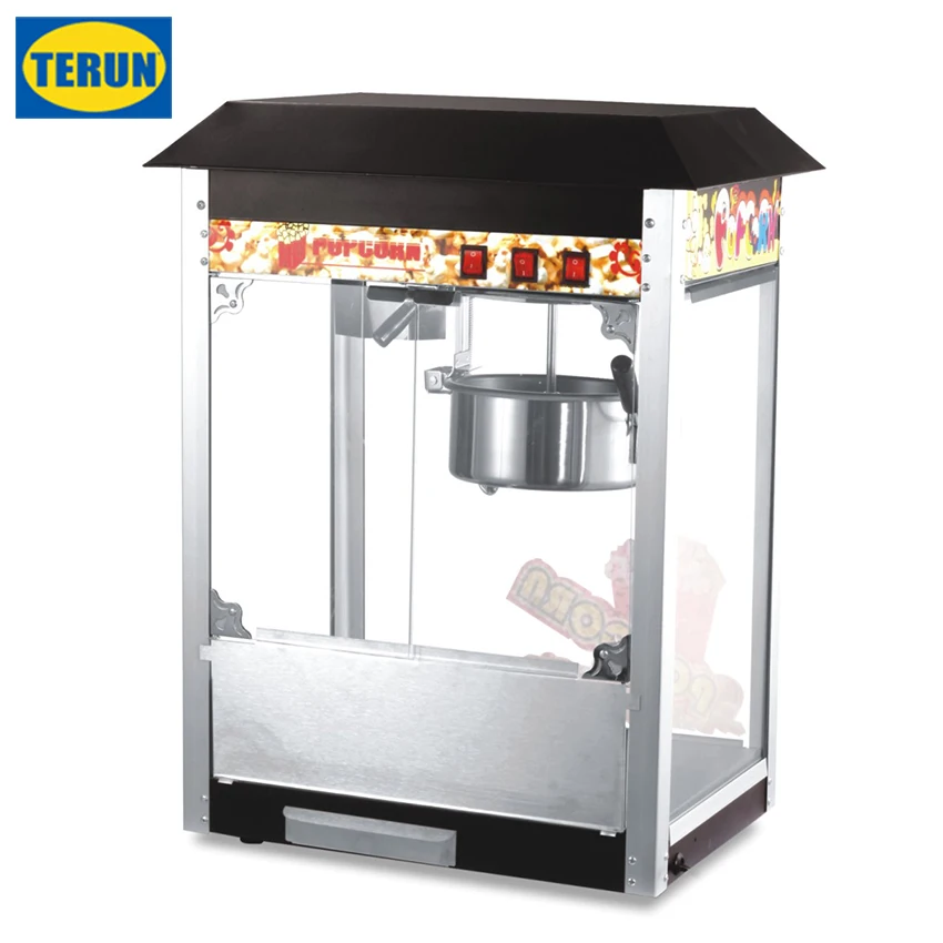 Commercial Factory Price 8oz Black Popcorn Machine Automatic Industrial Popcorn Maker