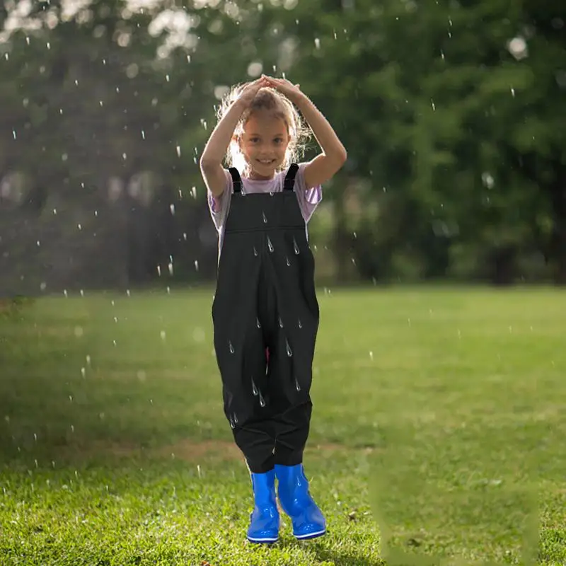 Wathose Für Kinder Mit Stiefel - Wasserdichte Matschhose Mit Hosenträger