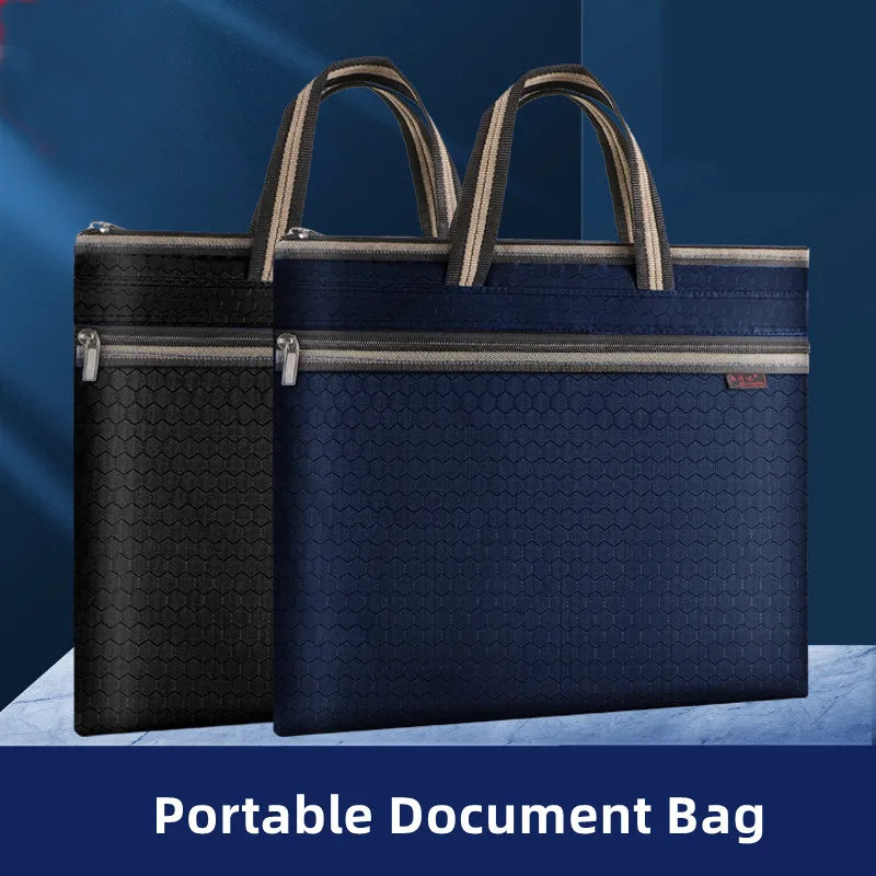 A4 Portable Document Bag Multi Layer Canvas Waterproof Office Student Supplies