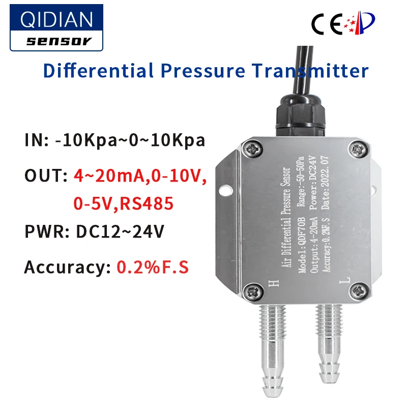 Differential Pressure Sensor Air Wind Pressure Transducer Pressure
