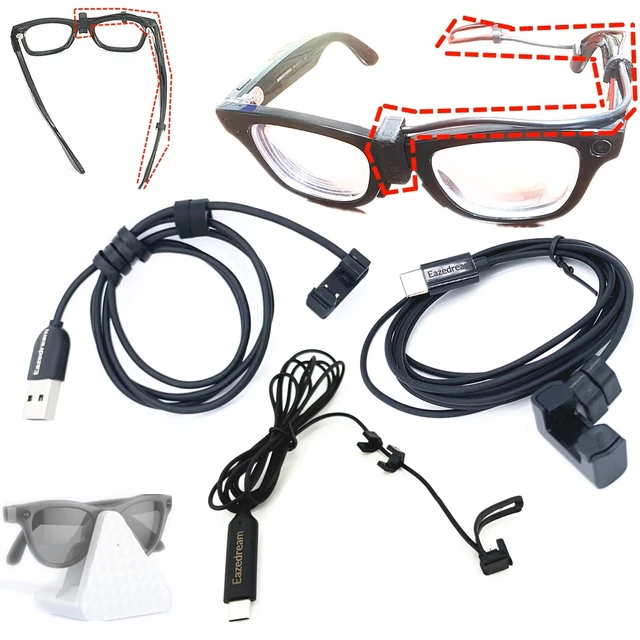 สายชาร์จ USB / Type-C รองรับการชาร์จโดยตรงโดยไม่ต้องใช้เคสและพลังงานต่อเนื่องสำหรับแว่นตาอัจฉริยะเรย์แบน เมตา เจน 1 2 เรย์แบน 1