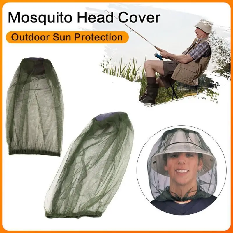 Mosquito Fishing Caps With Net Face Head Cover Foldable Camouflage Anti-mosquito Caps Adult Kid Camping Practical Net Caps 2