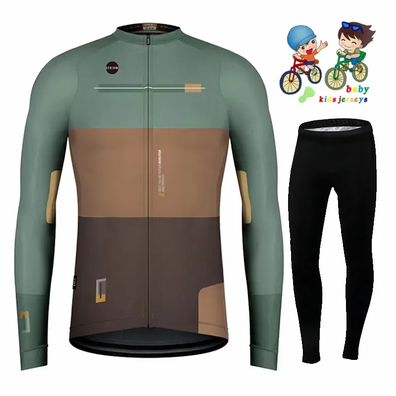 Kids Cycling Clothing Jersey Set Long Sleeve Suit MTB Children's Cycling Wear