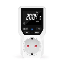 Digital LCD Timer Switch with Energy - Saving Programmable Features and Automatic Surge Protection, EU Plug (With Backlight)