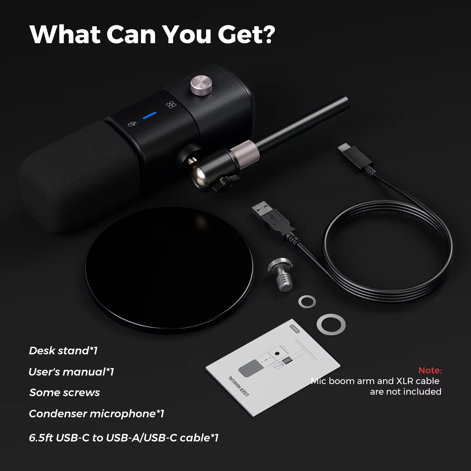 NearStream USB/XLR Condenser Gaming Microphone with 8 RGB Modes Lighting, Noise Cancelling Desktop for Streaming on PC/PS5/Mac