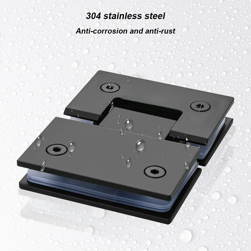 180 Degrees Showcase Clip 304 Stainless Steel Heavy Duty Glass Bracket Clamp Shower Door Hinge Furniture Hinge Replacement Parts