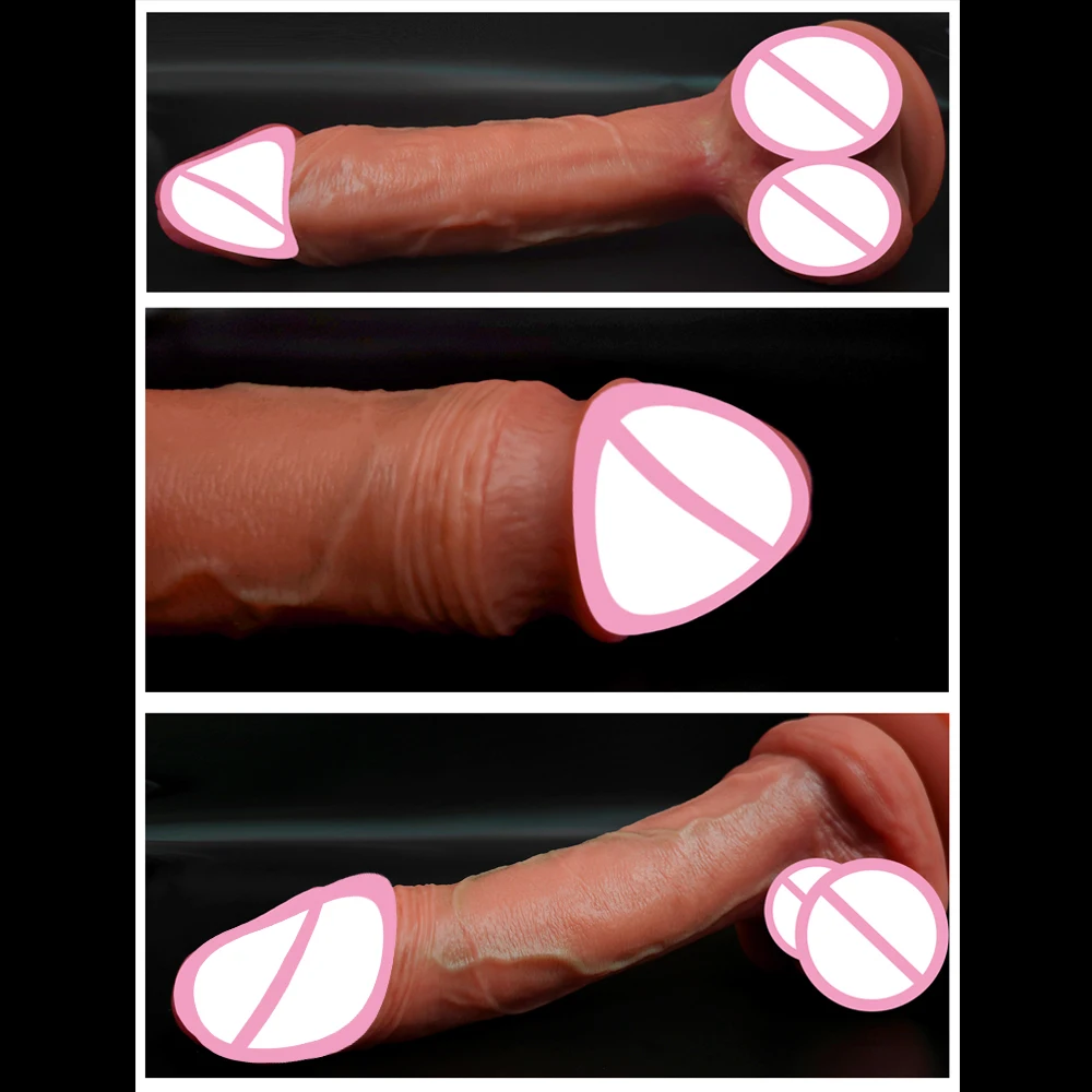 3 Sizes Realistic Soft Skin Feeling Dildo with Ball Suction Cup Penis Anal Sex Toy Huge Dick for Female Women Lesbain Gay Adult