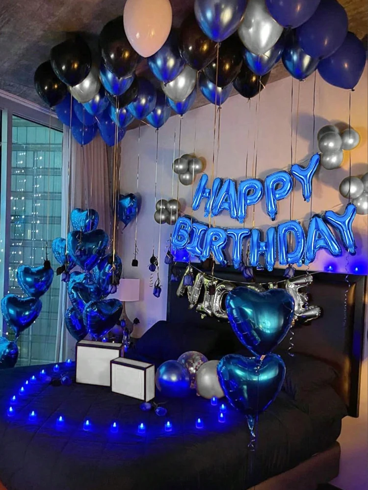 Palloncini per 13° compleanno, 40 pollici blu Foil numero 10 palloncini con coriandolia elio, palloncini blu per feste di compleanno numeri 13 per ragazzi e uomini decorazioni per 13° 31° anniversario