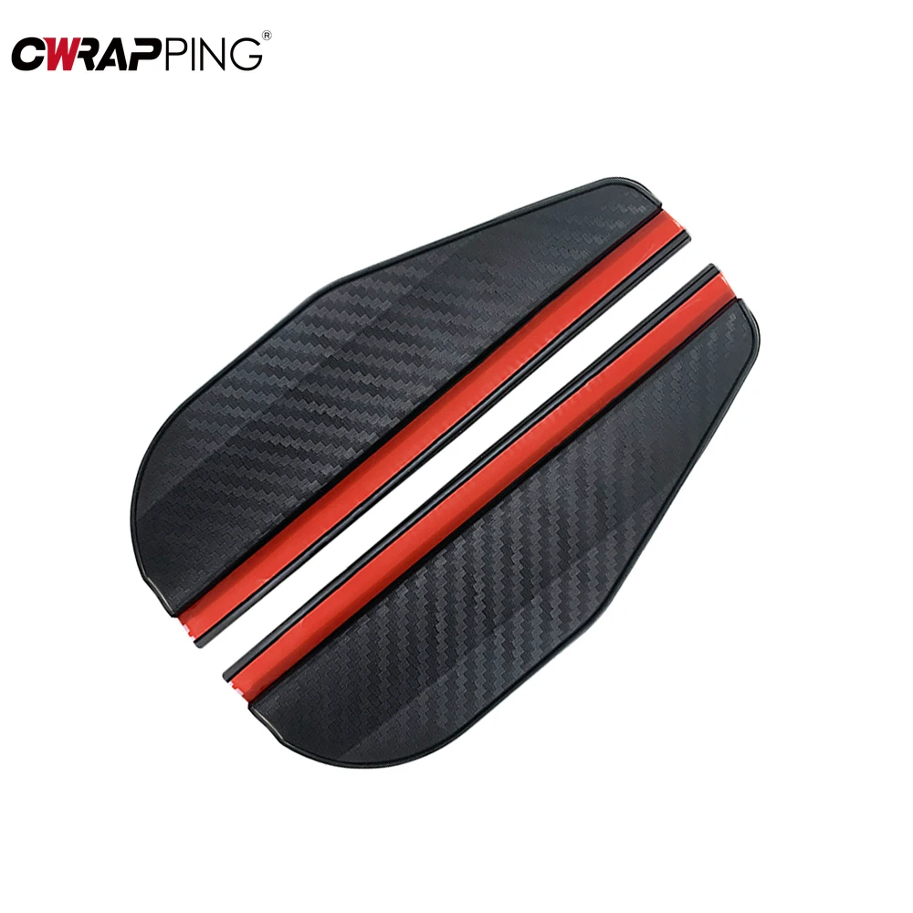 Car Rearview Mirror Rain Shield 2PCS Carbon Fiber Pattern Universal