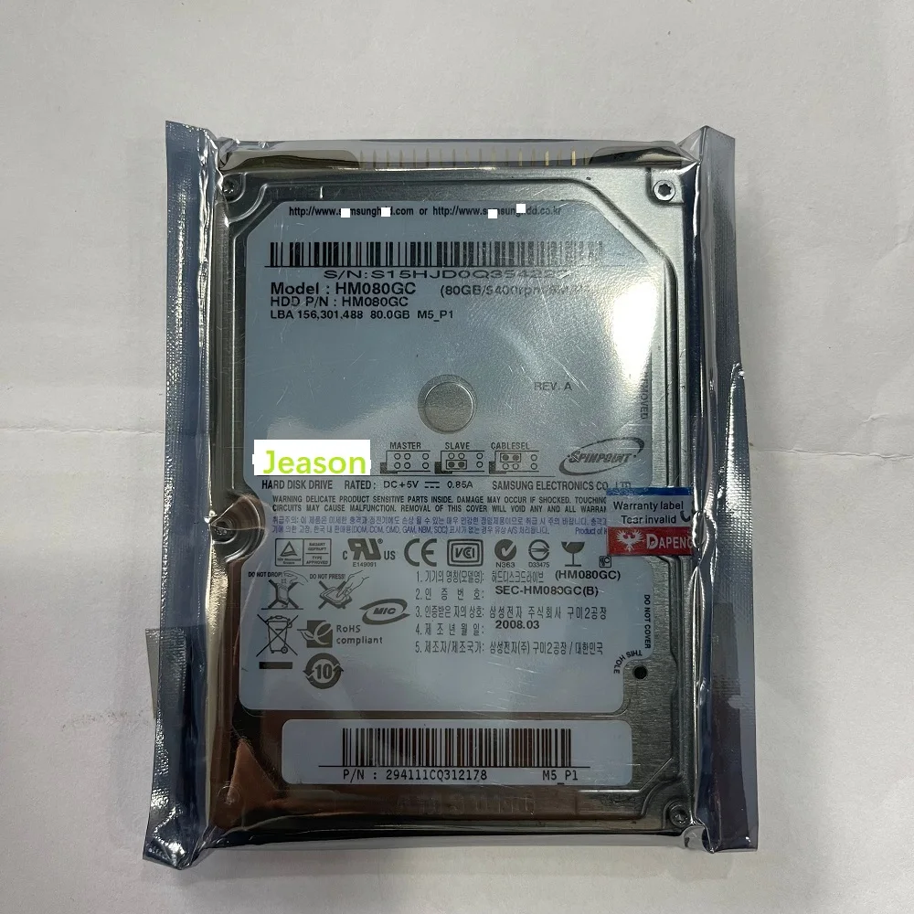 80Gb Hm080Gc/Mp0804H/Hm080Hc 5400Rpm Ide 2.5 "Disco Rigido