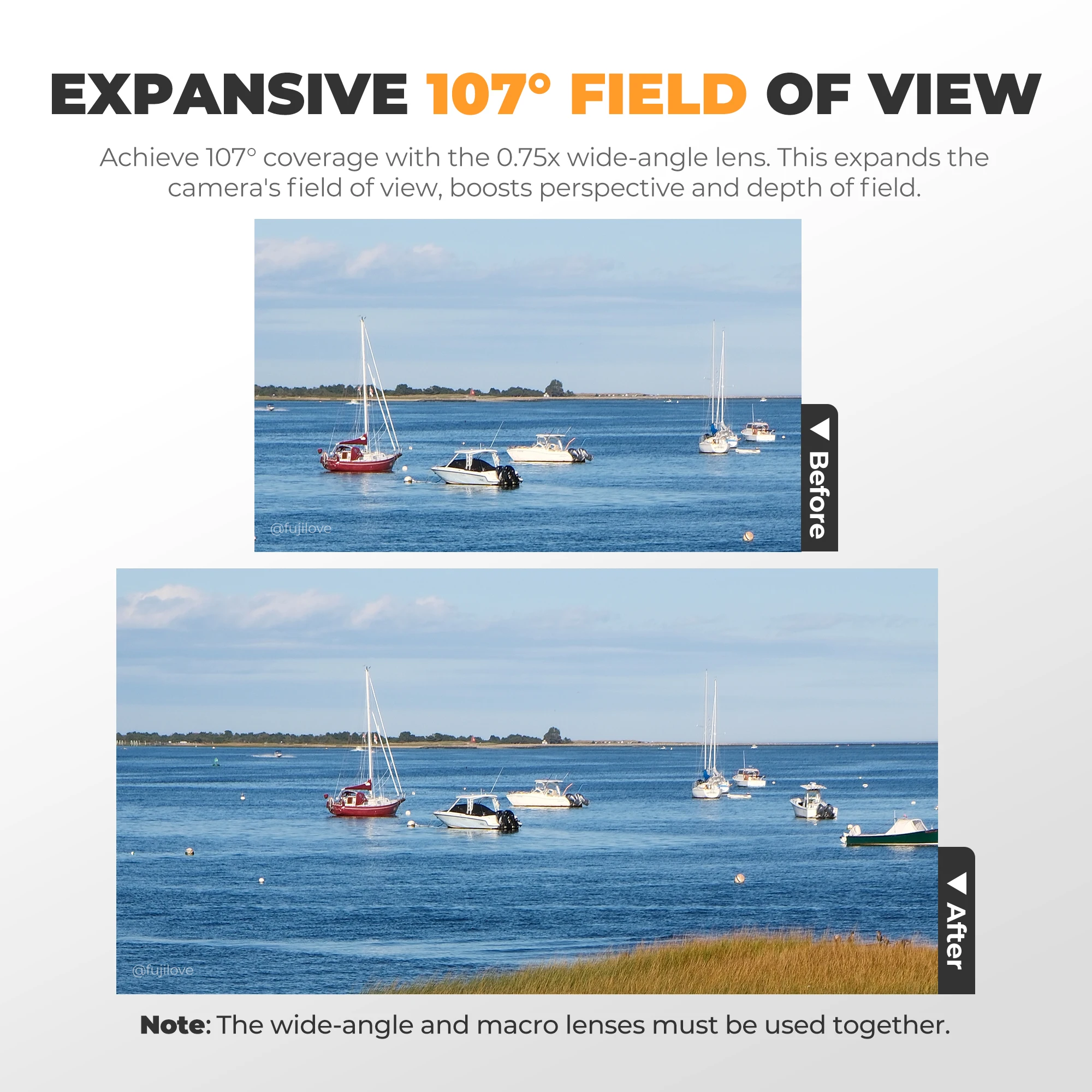 Freewell New Style 2-in-1 Macro Wide Angle Camera Lens for Fuji X100VI and X100V Fujifilm Cameras Photography Accessories 4