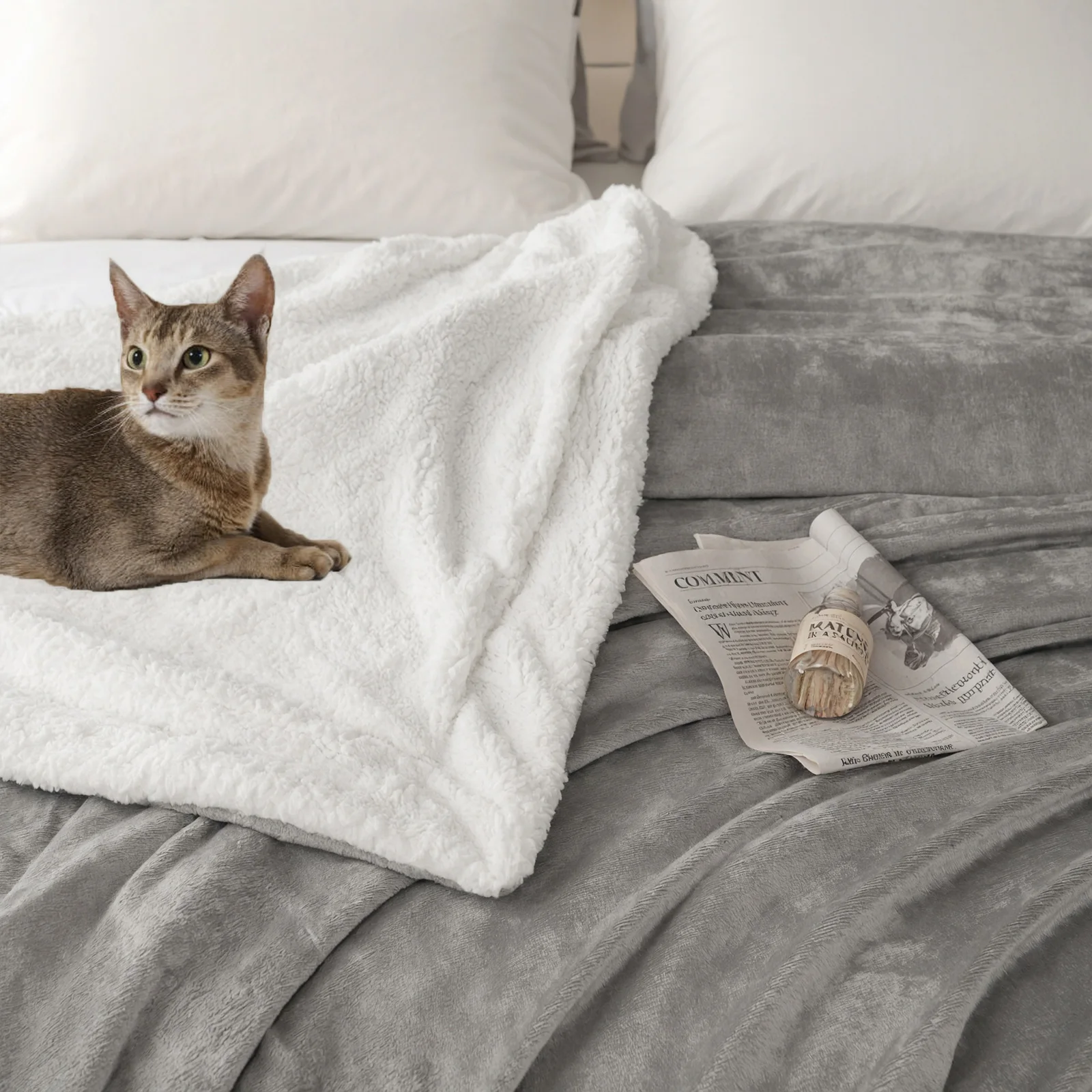 Good Nite Sherpa Kuscheldecke - Weiche Wohndecke für Couch & Sofa, Extrem Kuschlig & Warm, Ideales Weihnachtsgeschenk – Detail 3