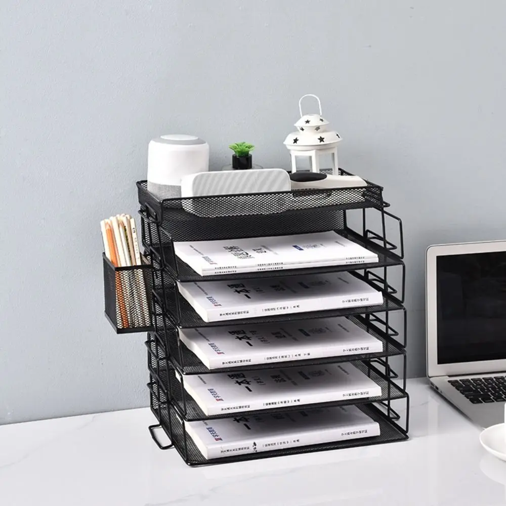 

Stackable File Storage Rack Easy To Assemble a4 Single Layer Letter Tray Organizer Sturdy Durable Desktop Document Shelf School