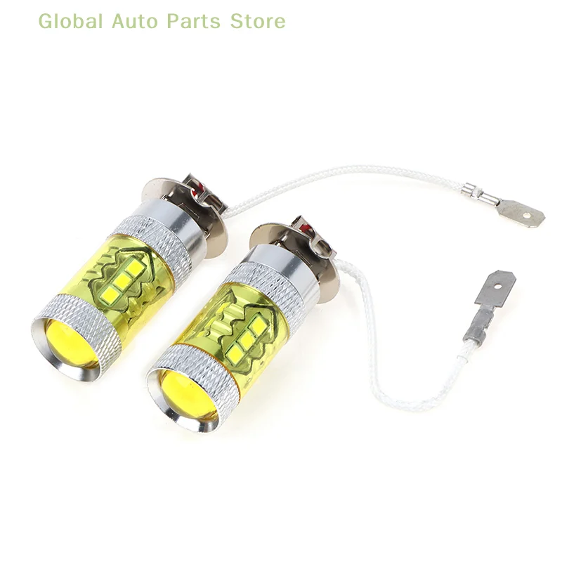 고출력 LED 자동차 안개 라이트 옐로우, 12-24V H3, 80W, 16 SMD, 2 개