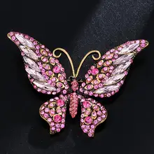 

Butterflies Shape Large Lapel Pin Christmas Rhinestone Shiny Brooch Pin Scarf Clip