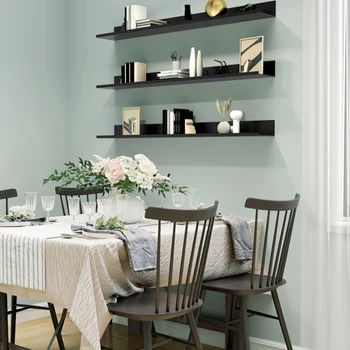 Aluminum Alloy Living Room Floating Shelves No Drilling Bedroom Decoration Wall Shelves Bathroom Storage Rack 5