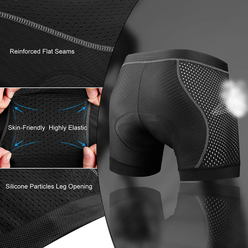 X-TIGER Men Cycling Shorts Summer Cycling Underwear Breathable Mesh Bicycle Underpants Shockproof Gel Pad Riding Bike Shorts Cycling Underwear